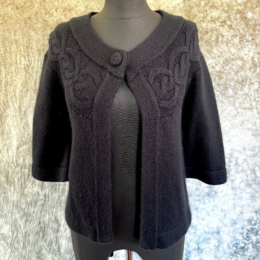 🪩Merona Black Cable Knit Open Front Cardigan - XS